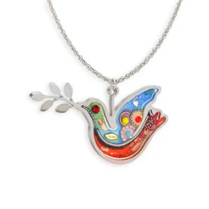 Message of Peace Dove Necklace, Sunrise - 1430062OR