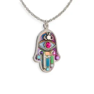 Watchful Eye Hamsa Necklace, Rose - 1430380
