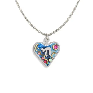 Neshama Heart Chai Necklace, Sky Blue - 1430627BL