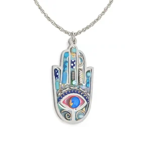 Cherished Blessing Hamsa Necklace, Sapphire - 1432412BL